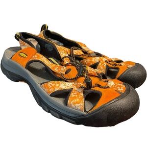 KEEN Venice H2 Waterproof Athletic Sandals Orange with Flowers Women's 9.5